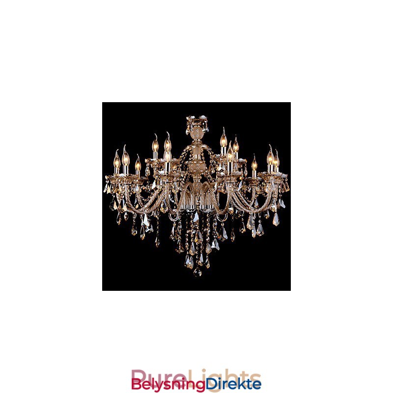 Lysekrone I Krystall, Konjakkfarget, Luksuriøs, Moderne, 2-Etasjes Stue, 15 Lys