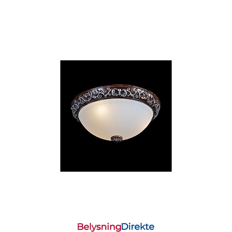 Innfelt Lampe I Glassharpiks, Sølvutskjæring, Europeisk Klassisk