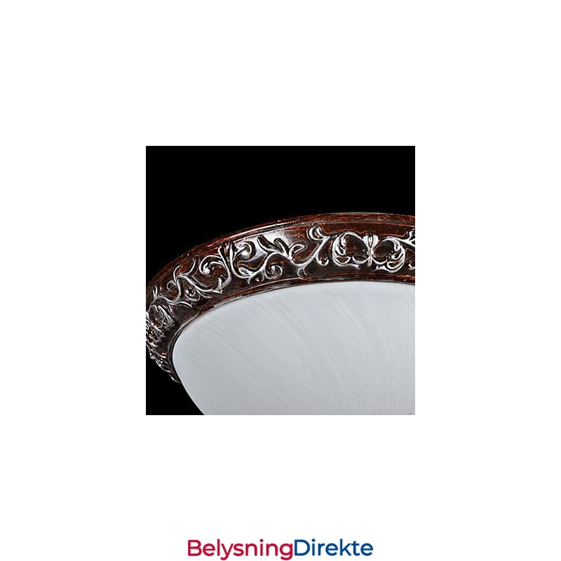 Innfelt Lampe I Glassharpiks, Sølvutskjæring, Europeisk Klassisk