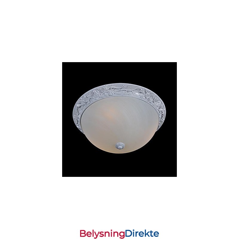 Hvit Innfelt Lampe I Glassharpiks, Europeisk Klassisk