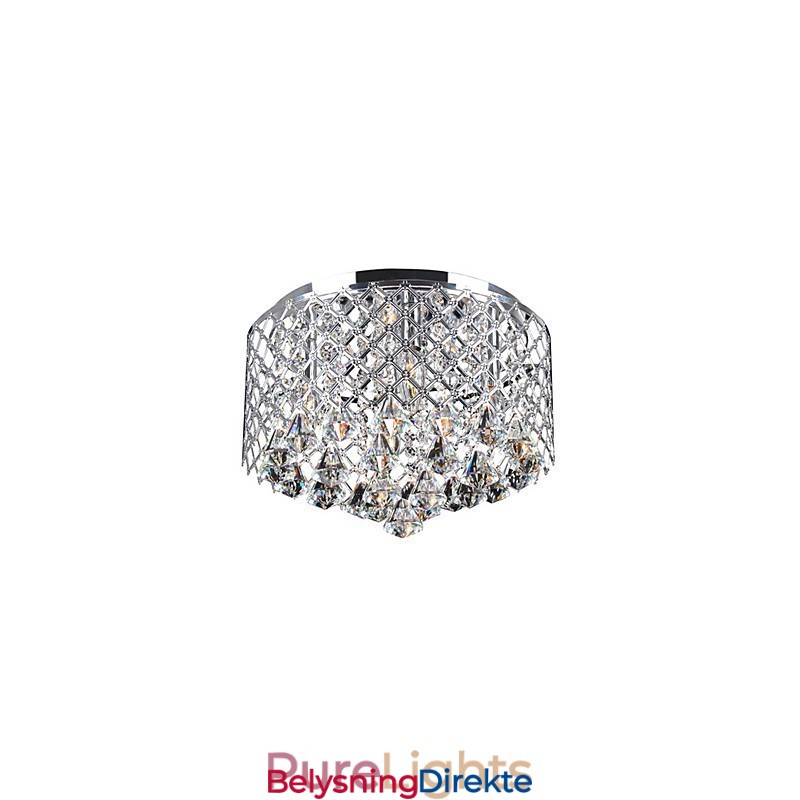 Moderne Krystall Innfelt Lampe Med 4 Lys Og Metallskjerm