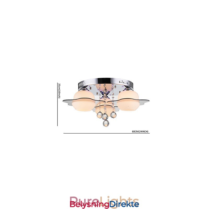 Fjernkontroll Innfelt Moderne Samtidsstil 3 Lys Med Røde Blåfarger