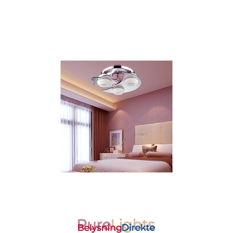 Innfelt 3 Lys Moderne Mote Kontraktert Hvit Rustfritt Stål Metall