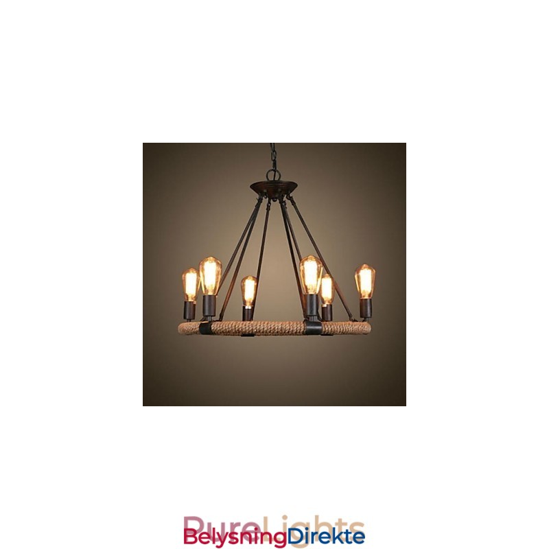 Tradisjonell Klassisk Rustikk Hytte Retro Landlig Vintage Maleri Metall Pendellampe