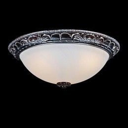 Innfelt Lampe I Glassharpiks, Sølvutskjæring, Retro, Europeisk Klassisk