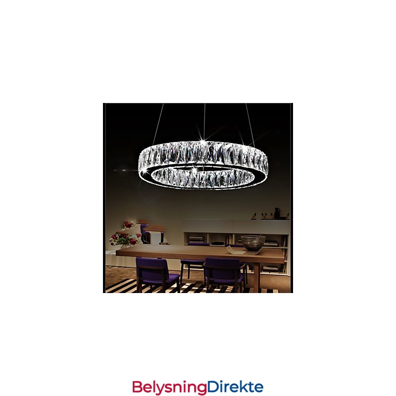 Krystalllysekronebelysning Moderne Enkle Ringer K9 Store Krystalltaklamper Til Innendørs Bruk