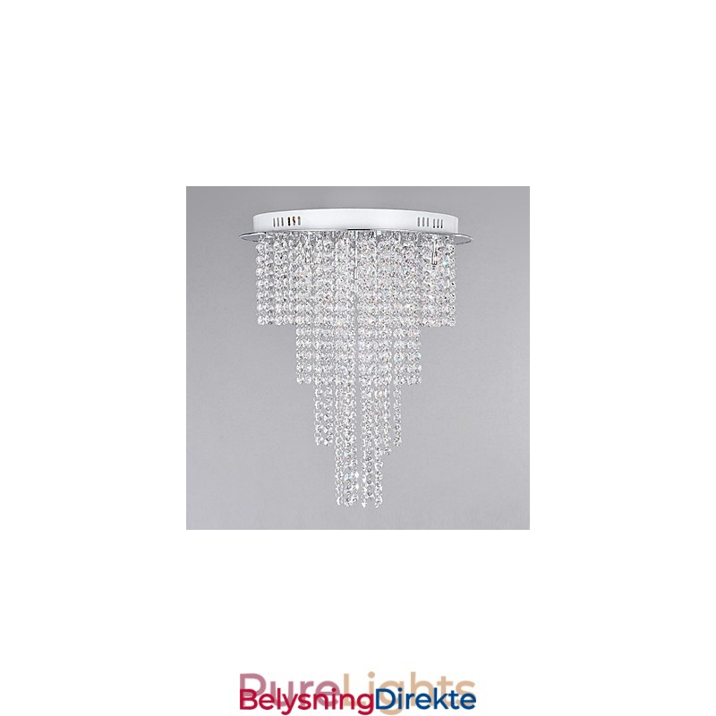 Krystall Innfelt 8 Lys Moderne Metall Galvanisert