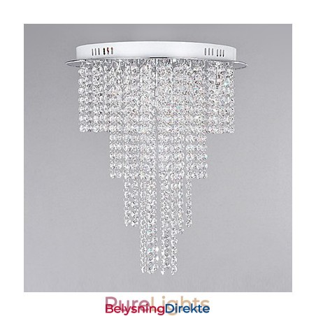 Krystall Innfelt 8 Lys Moderne Metall Galvanisert