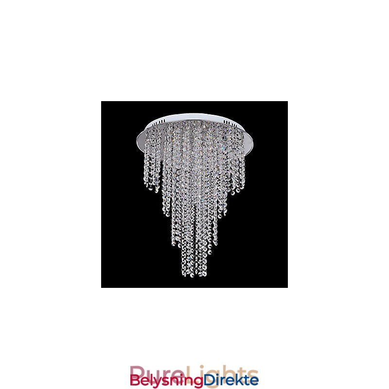 Krystall Innfelt 8 Lys Moderne Metall Galvanisert