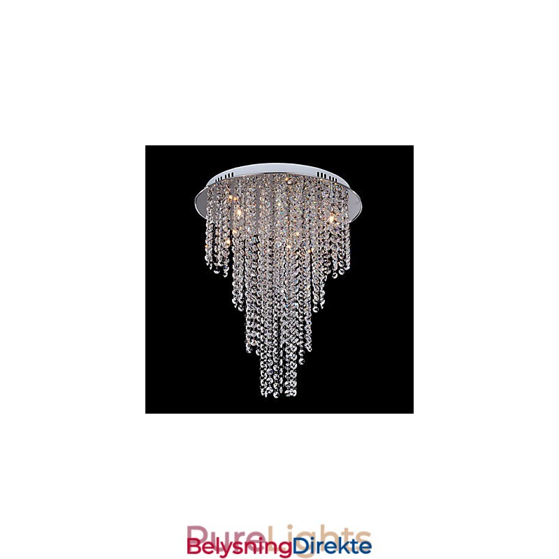 Krystall Innfelt 8 Lys Moderne Metall Galvanisert