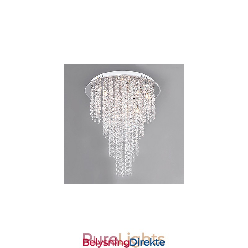 Krystall Innfelt 8 Lys Moderne Metall Galvanisert