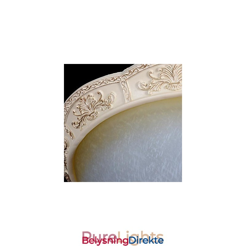 Hvit Innfelt Lys Gul Hvit Glass Harpiks Mønster Utskjæring Europeisk Klassisk