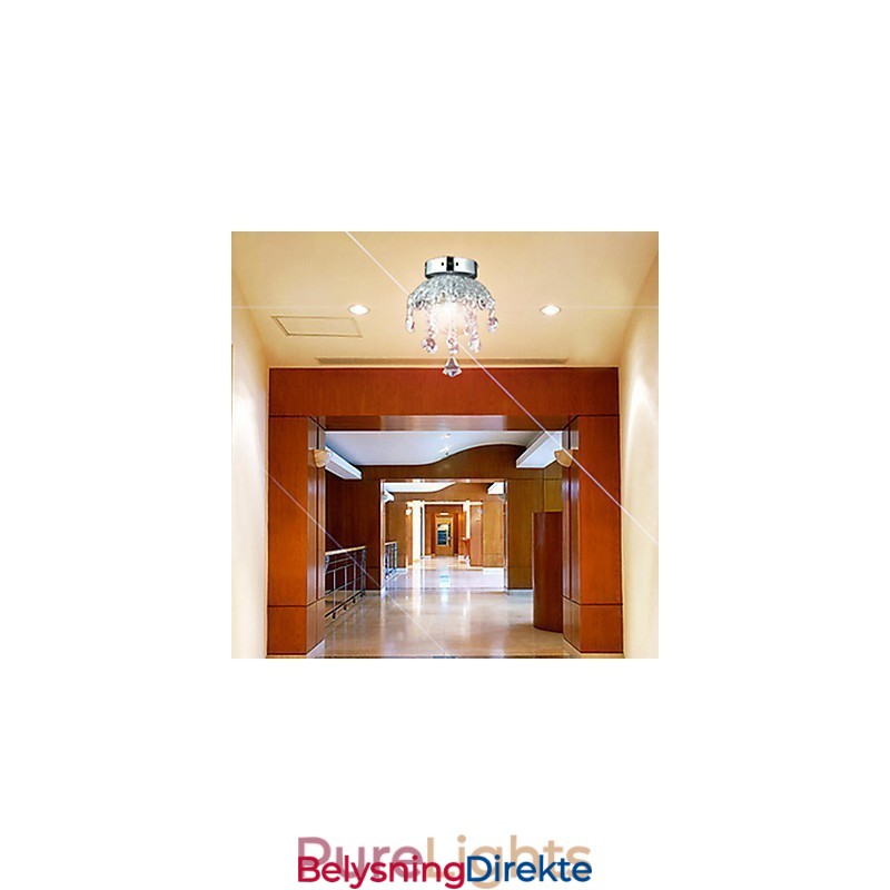 Krystall Halvinnfelt Montering Med 3 Lys