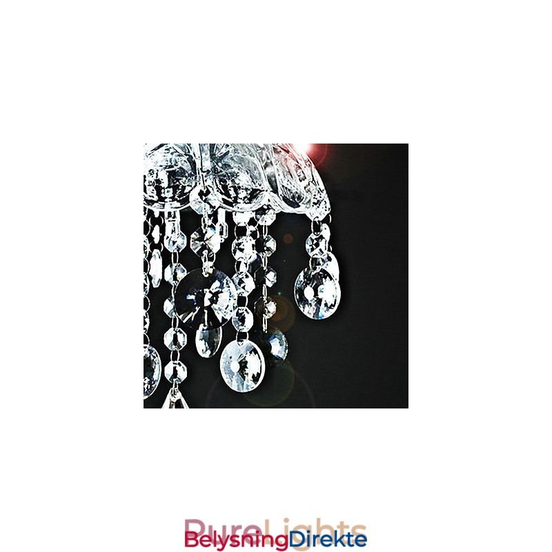 Krystall Halvinnfelt Montering Med 3 Lys