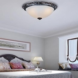 Innfelt Lampe I Glassharpiks, Sølvutskjæring, Retro, Europeisk Klassisk