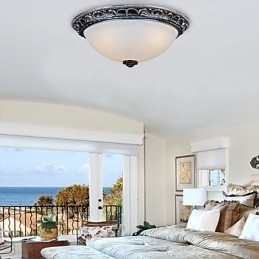 Innfelt Lampe I Glassharpiks, Sølvutskjæring, Retro, Europeisk Klassisk