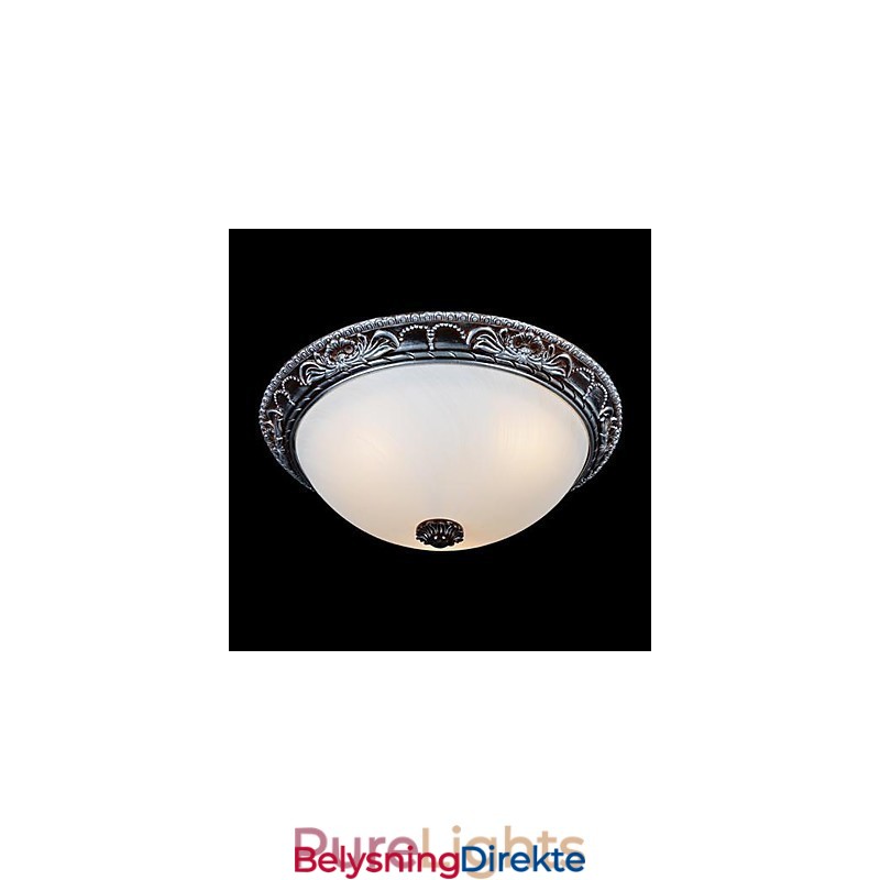 Innfelt Lampe I Glassharpiks, Sølvutskjæring, Retro, Europeisk Klassisk