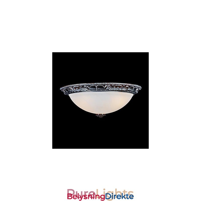 Innfelt Lampe I Glassharpiks, Sølvutskjæring, Retro, Europeisk Klassisk