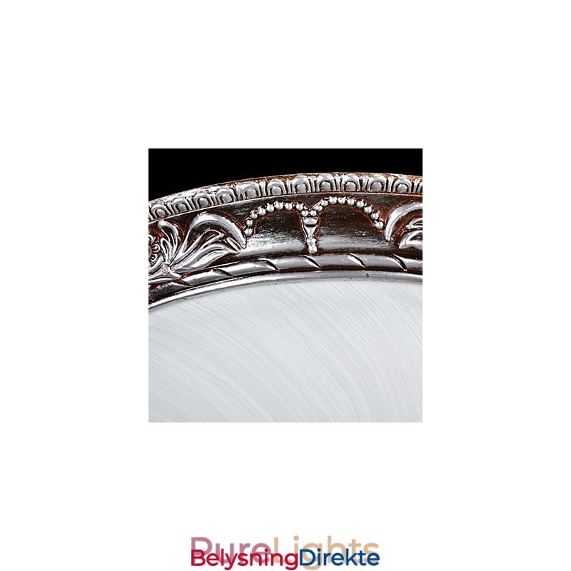 Innfelt Lampe I Glassharpiks, Sølvutskjæring, Retro, Europeisk Klassisk