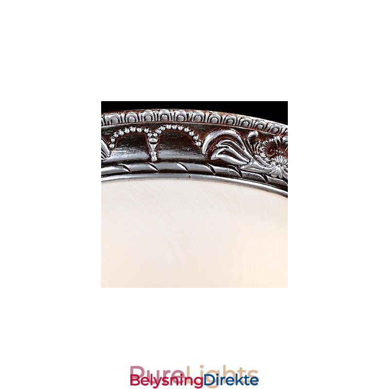 Innfelt Lampe I Glassharpiks, Sølvutskjæring, Retro, Europeisk Klassisk