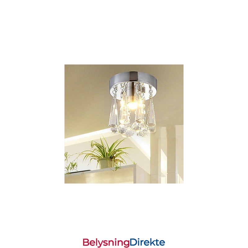 Moderne Krystall 1 Lys Innfelt I Kroneform