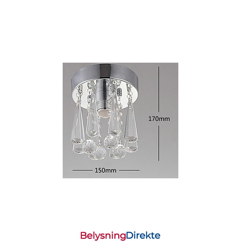 Moderne Krystall 1 Lys Innfelt I Kroneform