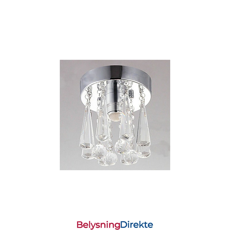 Moderne Krystall 1 Lys Innfelt I Kroneform