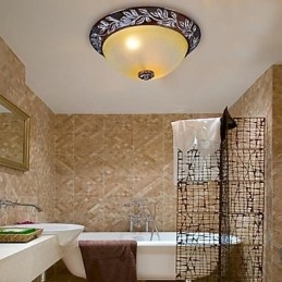 Innfelt Lampe Hvit Gul Glass Harpiks Sølv Utskjæring Europeisk Klassisk