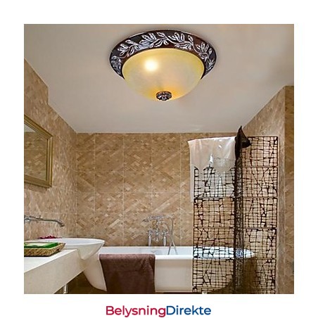 Innfelt Lampe Hvit Gul Glass Harpiks Sølv Utskjæring Europeisk Klassisk