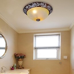 Innfelt Lampe Hvit Gul Glass Harpiks Sølv Utskjæring Europeisk Klassisk