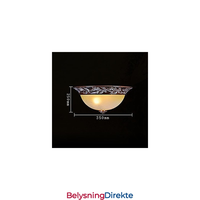 Innfelt Lampe Hvit Gul Glass Harpiks Sølv Utskjæring Europeisk Klassisk