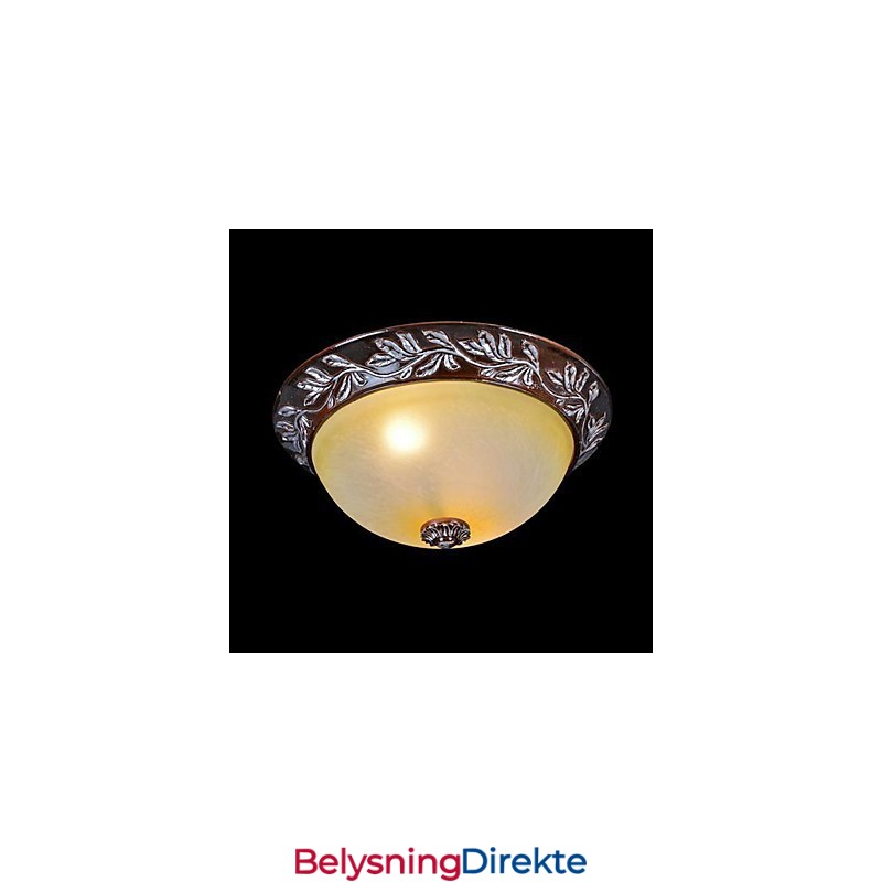 Innfelt Lampe Hvit Gul Glass Harpiks Sølv Utskjæring Europeisk Klassisk