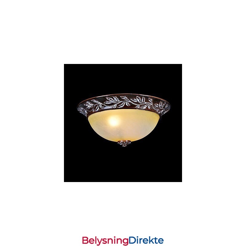 Innfelt Lampe Hvit Gul Glass Harpiks Sølv Utskjæring Europeisk Klassisk