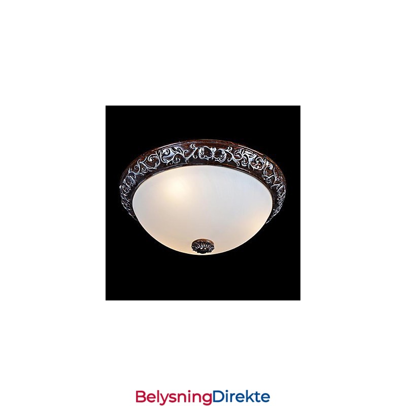 Innfelt Lampe I Glassharpiks, Sølvutskjæring, Europeisk Klassisk