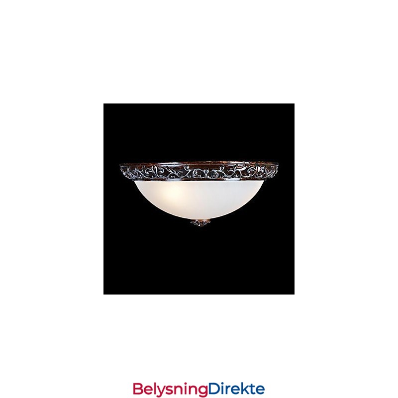 Innfelt Lampe I Glassharpiks, Sølvutskjæring, Europeisk Klassisk