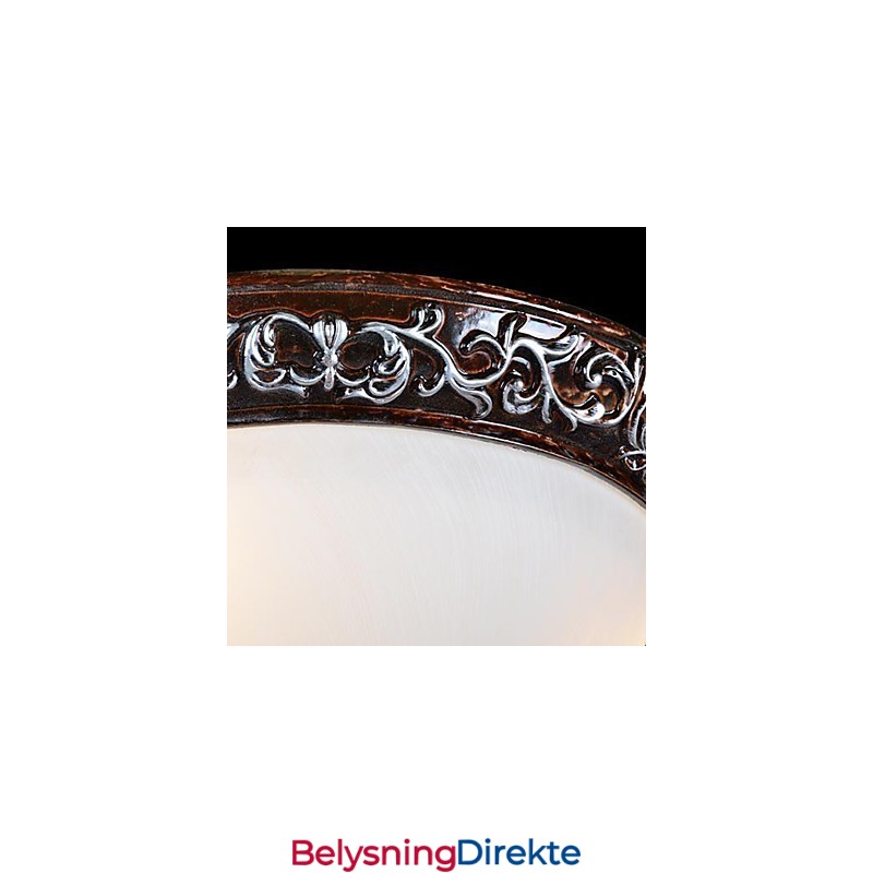 Innfelt Lampe I Glassharpiks, Sølvutskjæring, Europeisk Klassisk