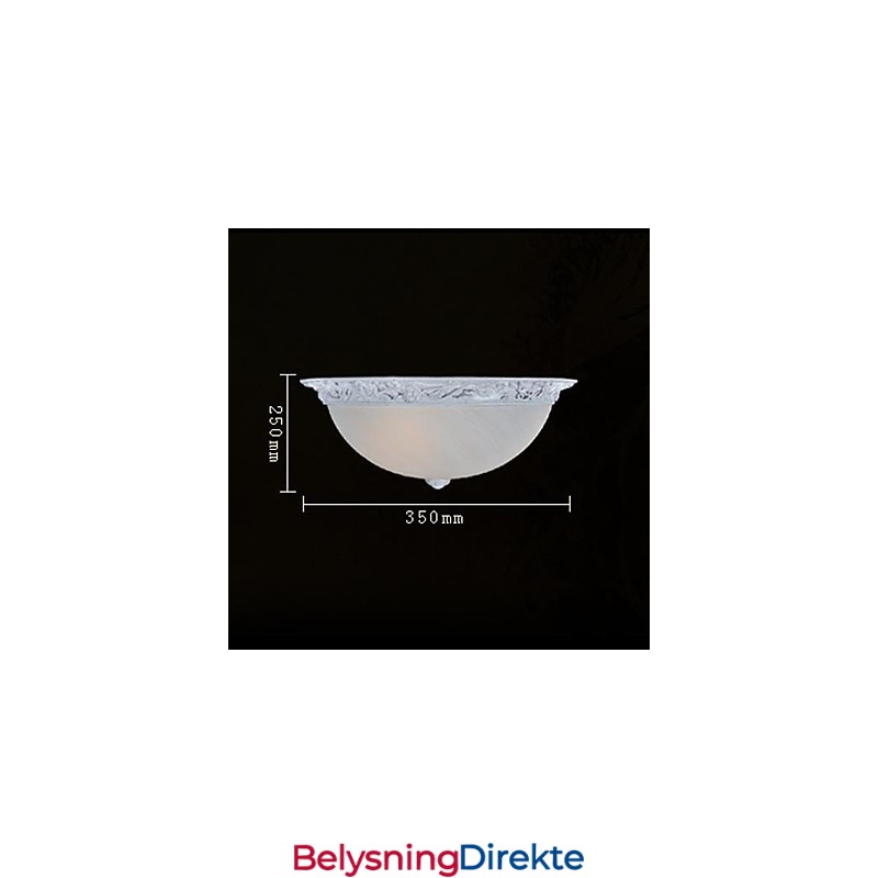 Hvit Innfelt Lampe I Glassharpiks, Europeisk Klassisk