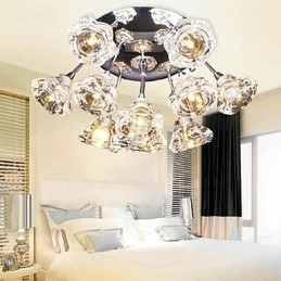 Moderne Samtidsriktig Rustikk Hytte Krom Metall Innfelt Montering