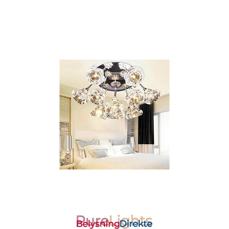 Moderne Samtidsriktig Rustikk Hytte Krom Metall Innfelt Montering