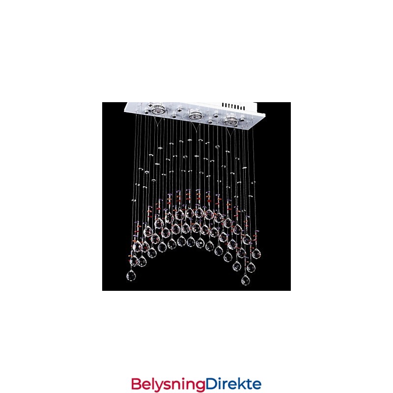 5 Lys Klar Lysekroner I Rustfritt Stål K9 Krystall