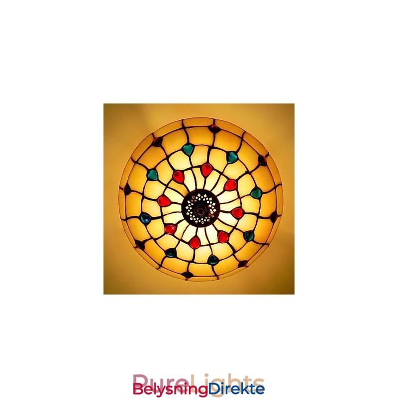 30 * 19 Cm Smijernslampe I Europeisk Stil Med Halvkuppelformet Lys I Farget Glass