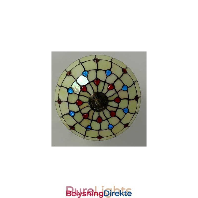 30 * 19 Cm Smijernslampe I Europeisk Stil Med Halvkuppelformet Lys I Farget Glass