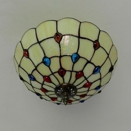 30 * 19 Cm Smijernslampe I Europeisk Stil Med Halvkuppelformet Lys I Farget Glass