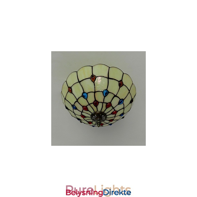 30 * 19 Cm Smijernslampe I Europeisk Stil Med Halvkuppelformet Lys I Farget Glass