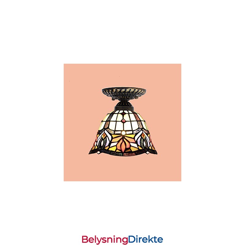 Europeisk Landlig Kreativ Kunst Farget Glass Absorberer Kuppellampelys