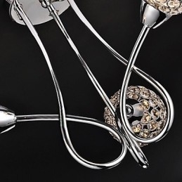 Moderne Samtids Tradisjonell Klassisk Krystall Galvanisert Metall Pendellampe Innfelt Montering