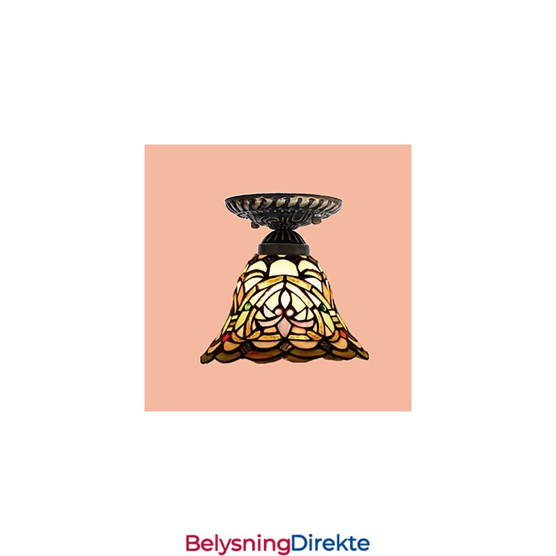 Europeisk Landlig Kreativ Kunst Farget Glass Absorberer Kuppellampelys