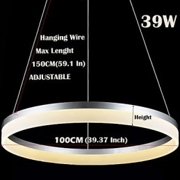 Rund Pendellampe Moderne Akryllamper Belysning Luksuriøse Enkeltringtaklamper