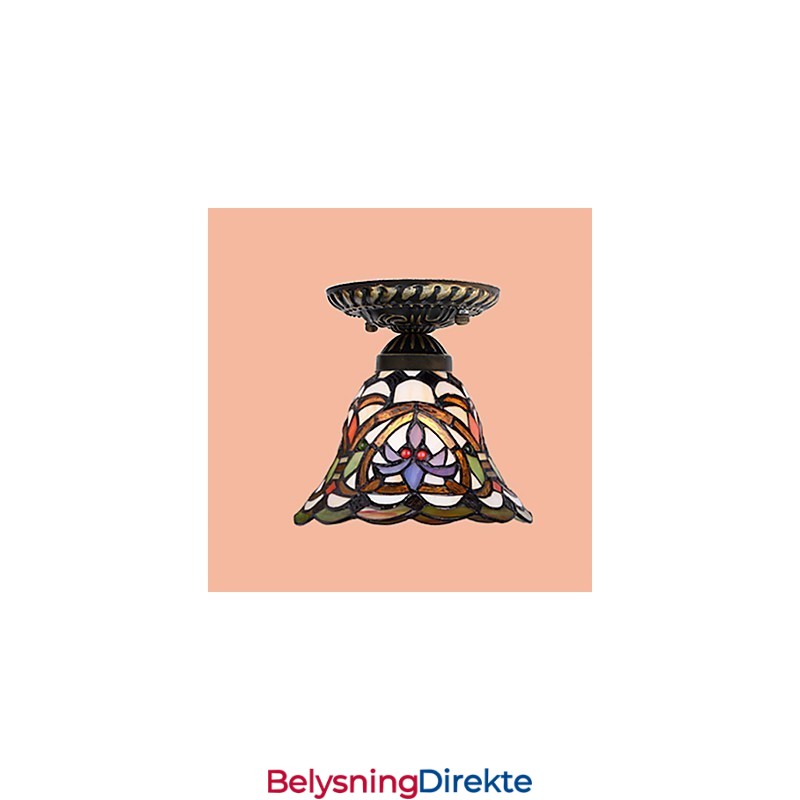 Europeisk Landlig Kreativ Kunst Farget Glass Absorberer Kuppellampelys