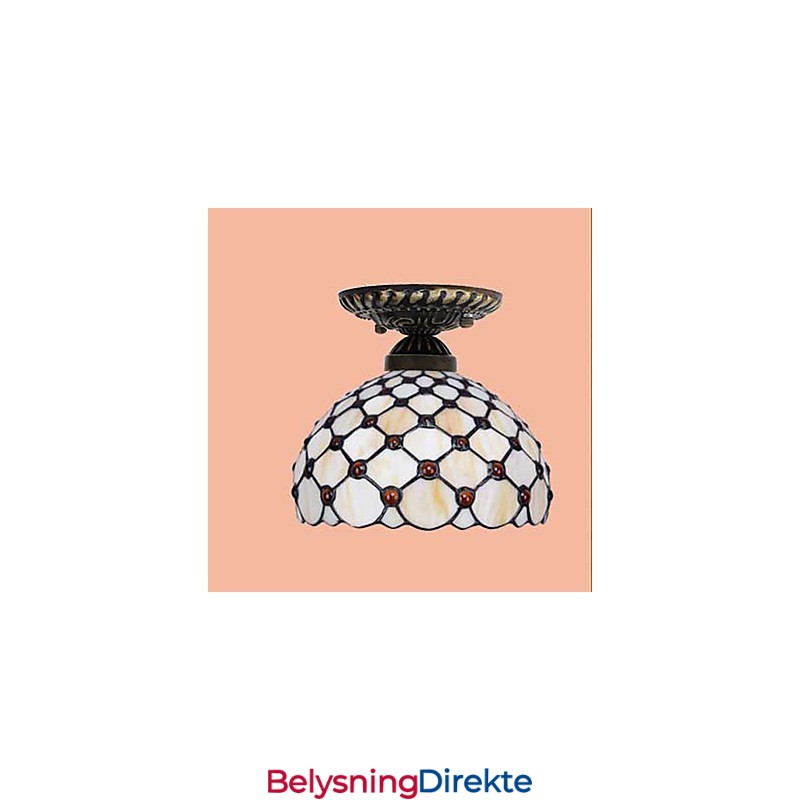 Europeisk Landlig Kreativ Kunst Farget Glass Absorberer Kuppellampelys